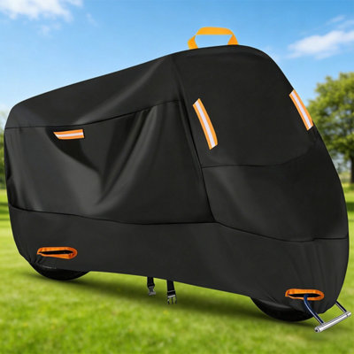 Heavy Duty 210D Oxford Waterproof Motorcycle CoverUvRain & Dust Protection With Lock Hole from B&Q