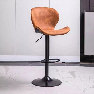 Brown Adjustable Breakfast Bar Stools Swivel Gas Lift Chair Kitchen Café Pub from B&Q