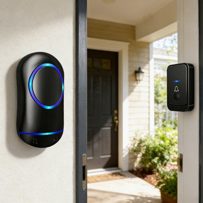 Wireless Doorbell Kit With 300M RangeIp65 Waterproof Push Button & 52 Melodies from B&Q