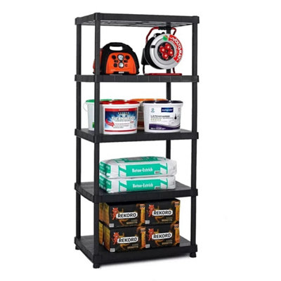 4 Tier Plastic Shelving Storage Racking Shelves Garage Shed Home Warehouse from B&Q
