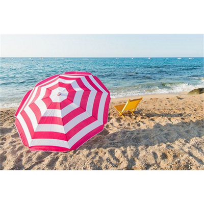 Garden Beach Patio Tilt Umbrella Parasol Sun Shade Upf Uv Protection Tilting-Red from B&Q