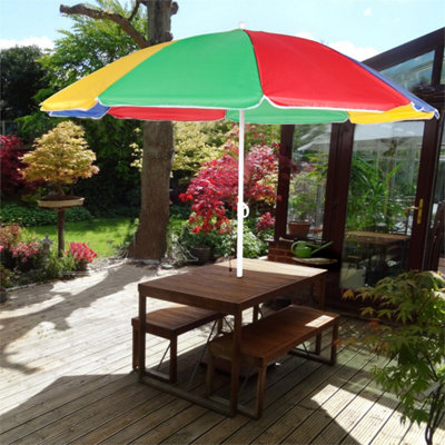 Garden Beach Patio Tilt Umbrella Parasol Sun Shade Upf Uv Protection Tilting-Multi Colour from B&Q