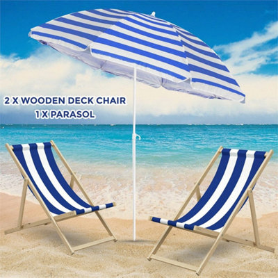 Wooden Deck Chair Chairs Traditional Folding Sun Lounger Garden Beach Seaside from B&Q