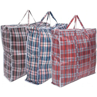 20X Jumbo Laundry Bags Zipped Reusable Large Strong Shopping Storage Bag Moving from B&Q