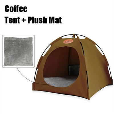 Coffee Folding Camping Pet Tent For Cats Puppy Bed Indoor Cat Nest Dog Cave Style House from B&Q