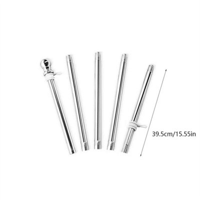 1Set 6Ft Stainless Steel Sectional Flag Pole Kit Outdoor Garden Flagpoles from B&Q