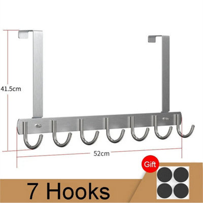 Over The Door  7 Hooks Rack Bathroom Metal Towel Hanger For Clothes Coat Hats from B&Q