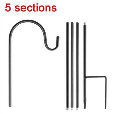 4X Shepherds Crook Hooks For Bird Feeders & Solar Garden Lanterns Plants Hanging from B&Q