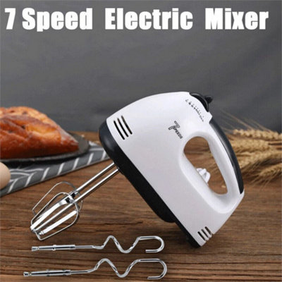 Electric Handheld Whisk 7 Speed Hand Mixer Kitchen Egg Beater Cream Cake Blender from B&Q