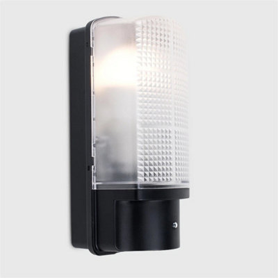 Cool White Outdoor Wall Light Dusk Til Dawn Sensor Garden Security Bulkhead Lighting from B&Q