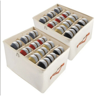 2Pc Foldable Shoe Storage Box For Closet Organiser With Clear Lids For Wardrobe from B&Q