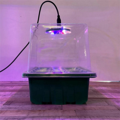 Plant Propagator Seed Tray Set With Full Spectrum Usb Grow Lights from B&Q