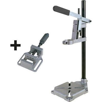  - Adjustable Hand Drilling Press Stand Workbench Pillar Clamp + Drill Press Vice