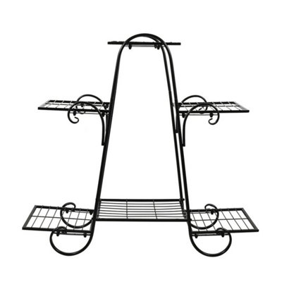  - 3 Tier Iron Plant Stand 5 Pots Garden Display Shelf