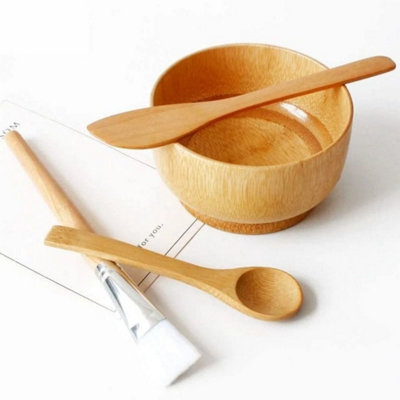  - Skincare Mask Mixing Bowl Set With Bamboo Brush & Spatula