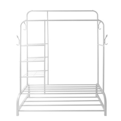  - Heavy Duty Clothes Rail 120Kg Load Sturdy Clothes Rack With Shelfs & Shoe Rack