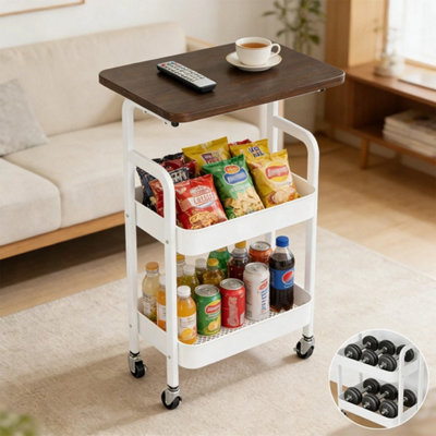  - Storage Trolley Cart 3 Tier Kitchen Utility Rolling Rack Tray Shelf On Wheels