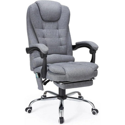  - Grey With Footrest Ergonomic Swivel High Back Office Chair Computer Chair W/ Footrest Gaming Chair