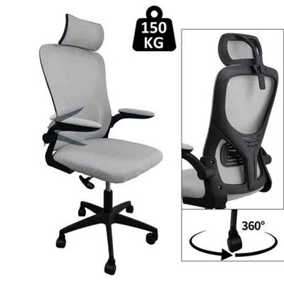  - Ergonomic Office Desk Chair With Lumbar Support Adjustable Headrest Seat Armrest