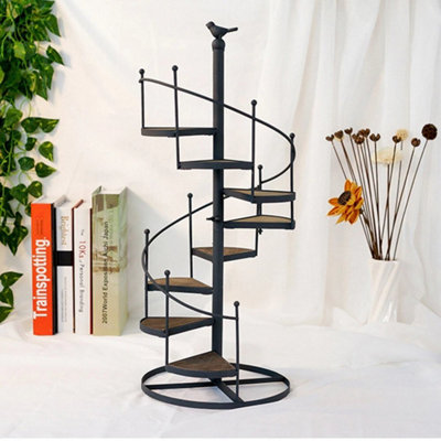  - Metal Spiral Plant Stand 8 Tier Flower Pots Ladder Shelf Staircase Display Rack