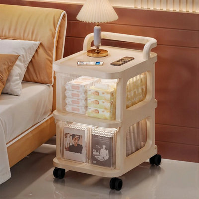  - 2 Drawer Plastic Storage Drawers Box Tower Unit Stationery Organizer On Wheels