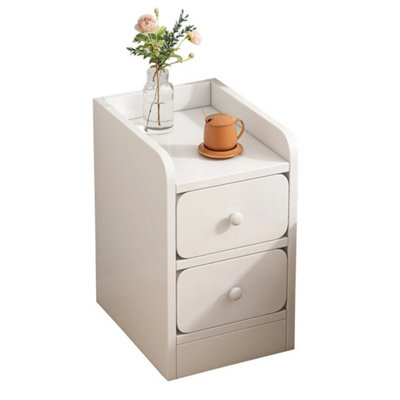  - Small Bedside Table 2 Drawer Cabinet Bedroom Side End Table Nightstand Furniture