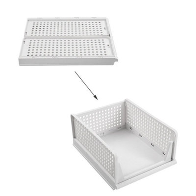  - Folding Drawer Wardrobe Clothes Organizer Stackable Storage Shelf Rack Cabinet