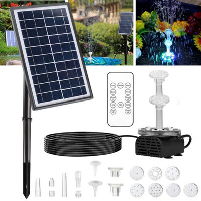  - Solar Bird Bath Fountain Pump Multi Nozzle Water Feature Garden Pond Decor Gift