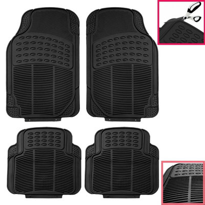  - Rubber Car Mats 4Pcs--Universal Non Slip Heavy Duty