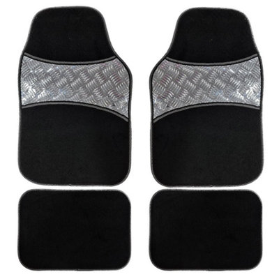 - Carpet+Rubber Grip Grey And Black 4Pcs--Universal Non Slip Heavy Duty