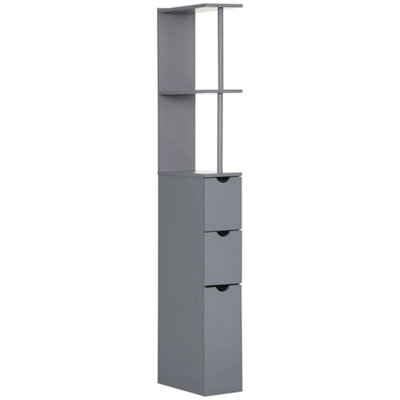  - Tall Bathroom Storage Cabinet With Shelf And DrawersGrey
