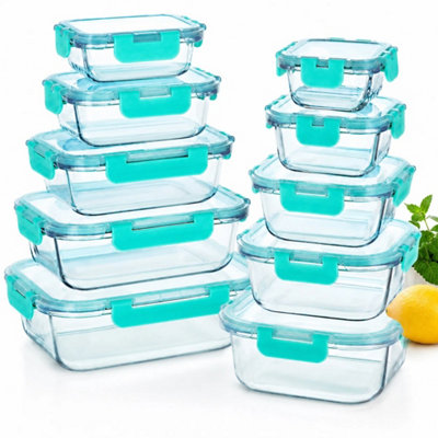  - 10Pc Glass Airtight Food Containers