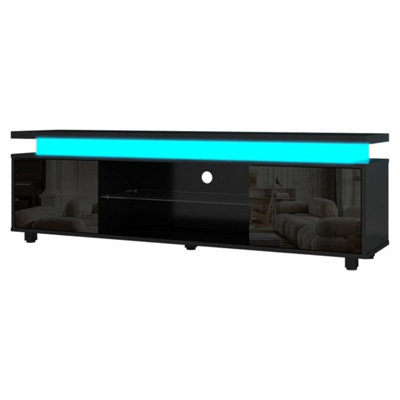  - Black 150Cm High Gloss Tv Stand Rgb Led