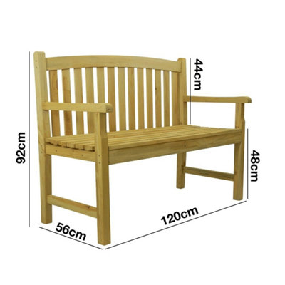 - Outdoor Wooden 2 Seater Bench Garden Patio Furniture