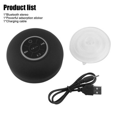 B&Q Portable Wireless Bluetooth Speaker Waterproof Suction For Shower Bathroom