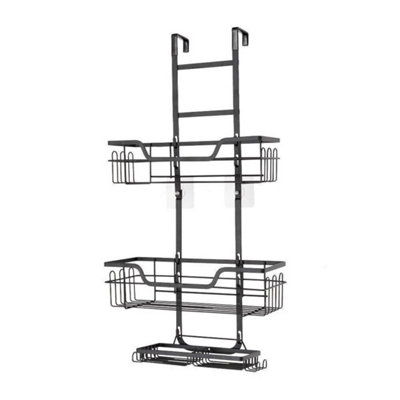  - Over Door Screen Shower Hanging Caddy Rack Home Bath Organiser Metal Basket
