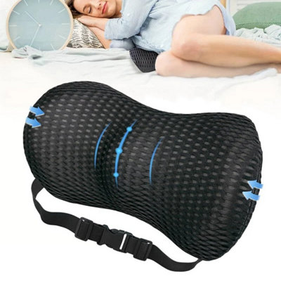 B&Q Lumbar Support Pillow Memory Foam Back Pain Relief For Desk Chair Office Working
