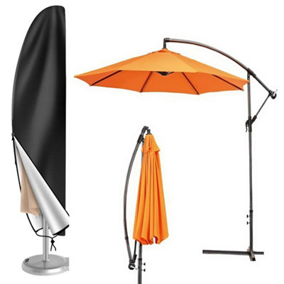  - 265Cm Parasol Banana Umbrella Cover Cantilever Outdoor Beach Garden Shield Black