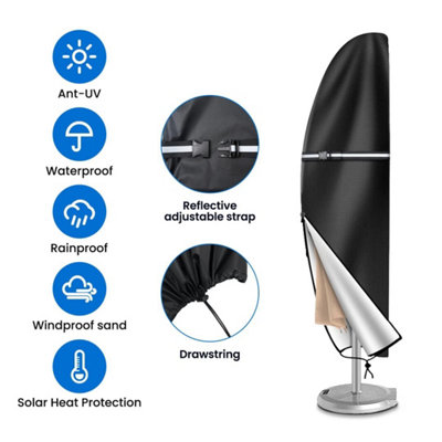  - 265Cm Cantilever Parasol Cover Waterproof Outdoor Garden Beach Banana Umbrella