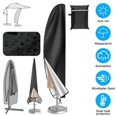  - 280Cm Cantilever Banana Umbrella Parasol Cover Waterproof Outdoor 210D Oxford