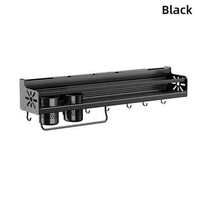  - Kitchen Hook Rack Wall Mounted Utensil Rack Kitchen Shelf Organiser Spice Rack