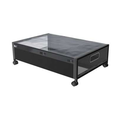  - 2Pcs Extra Large Underbed Storage Box On Wheels Lid Under Bed Sofa Dustproof Organize