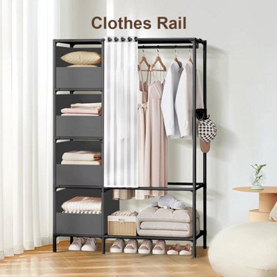  - Heavyduty Metal Clothes Rails Storage Garment Shelf Hanging Rack Display Stand