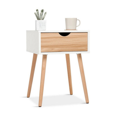  - Bedside Table Side Storage Cabinet With 1 Drawer Nightstand 40X40X56