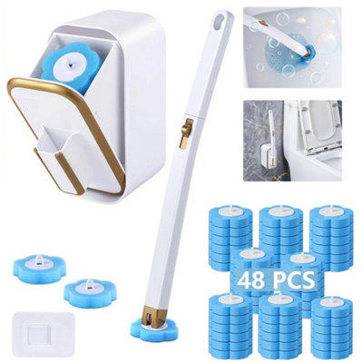  - Disposable Toilet Brush Set Toilet Bowl Cleaning System Cleaners With Refills