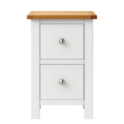  - White 2-Drawer Bedside Storage Nightstand