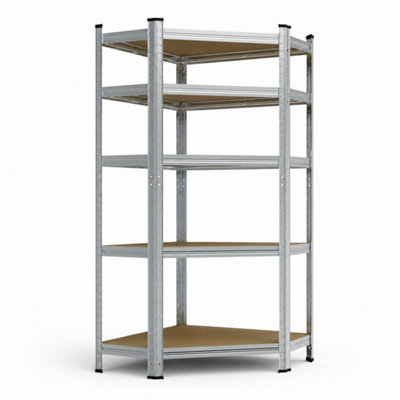  - 5-Tier Hammer Grey Galvanised Steel Garage Corner Racking