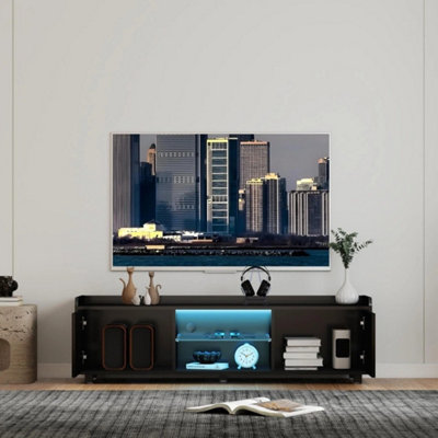  - Black 140Cm Tv Stand Rgb Led High Gloss