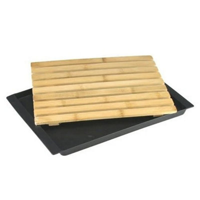  - Bamboo Cutting Board With Crumb Tray Bread Slicing Chopping Board
