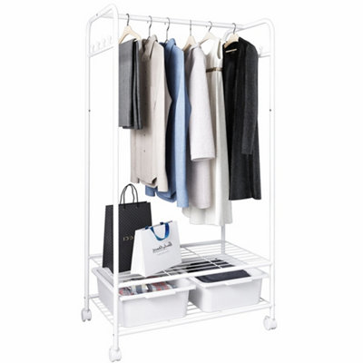  - Garment Rack With Wheels,wardrobe Clothes Hanging Display Rail Stand